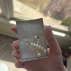 14k Gold Tested Pearl Drop Earrings